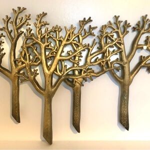 Vintage Syroco Modern Retro 1970’s Gold Decorative Tree Forest Wall Art Made USA